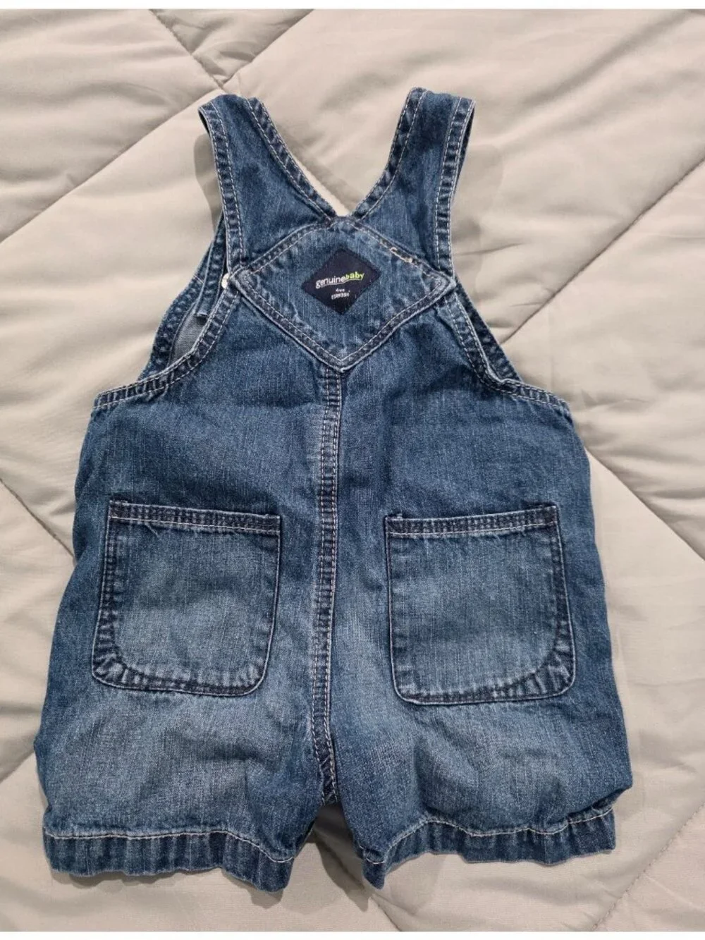 Genuine Baby by OshKosh Denim Short Overalls Size 9M Baby Jean Romper Unisex